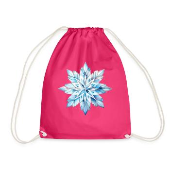 Snowflake Snow Fractals Winter Season Christmas Ho - Turnbeutel - Fuchsia - Vorne