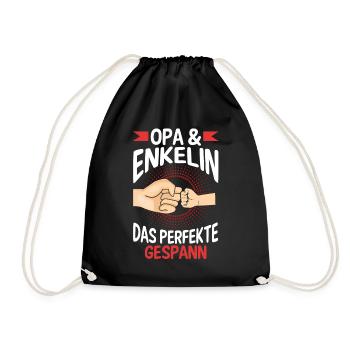 Opa Großvater Familie Enkelin Geschenk - Turnbeutel - Schwarz - Vorne