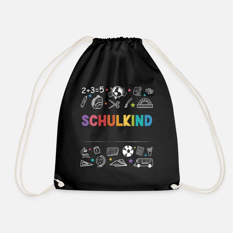 Schulkind Personalisierbar Name Schule Geschenk - Turnbeutel - Schwarz