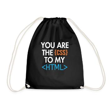 You are the CSS to my HTML Developer Coder - Drawstring Bag - black - Front