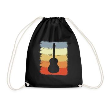 Guitar Sketch Vintage Look - Drawstring Bag - black - Front