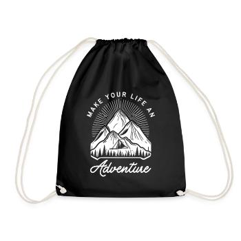 Outdoors and Nature Make Your Life an Adventure - Drawstring Bag - black - Front