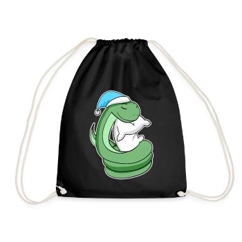 Serpent avec oreiller et bonnet somnolent - Sac de sport léger - noir - Devant