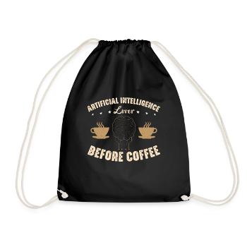 Artificial Intelligence Lover Before Robots Coffee - Drawstring Bag - black - Front
