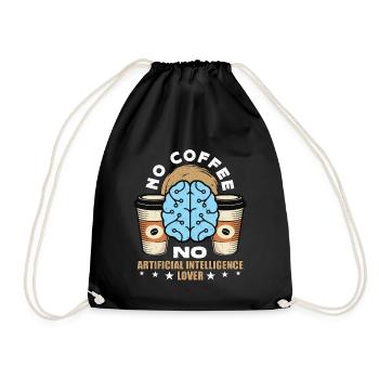 Artificial Intelligence No Coffee No Cyborg Coffee - Drawstring Bag - black - Front