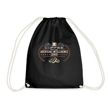 Artificial Intelligence Coffee Robots Coffee Lover - Drawstring Bag - black - Front