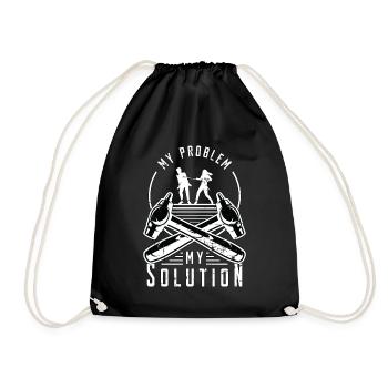 Sheet Metal Worker My Problem My Pictogram Dad Mom - Drawstring Bag - black - Front