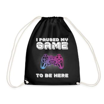 Funny Gamer Saying Retro - Drawstring Bag - black - Front