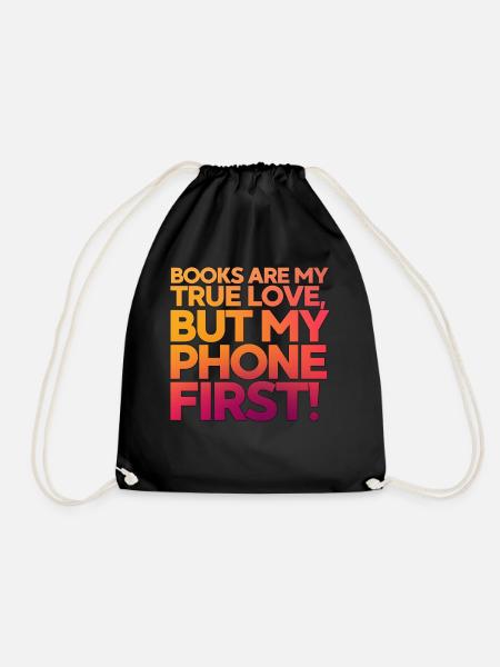 Boekenliefhebber grappige citaten boekenliefhebber cadeau - Gymtas - zwart