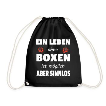 Boxen Boxsport Kampfsport Motto - Turnbeutel - Schwarz - Vorne