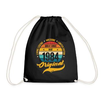 Rétro 40 ans mai 1984 anniversaire Vintage Bday - Sac de sport léger - noir - Devant