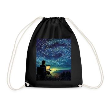 Programmeur Nuit étoilée Chemise Codage - Sac de sport léger - noir - Devant