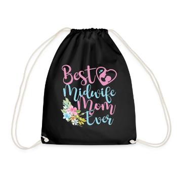 Nurse Midwife Birth Worker Mom - Drawstring Bag - black - Front
