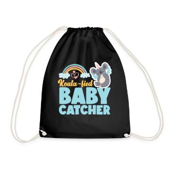 Nurse Midwife Birth Worker Koala - Drawstring Bag - black - Front