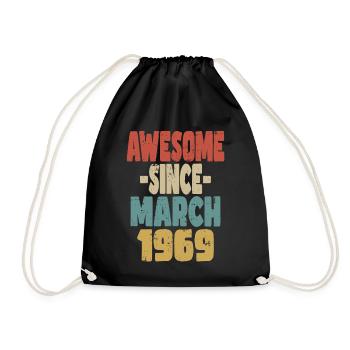 Génial mars 1969 - Sac de sport léger - noir - Devant