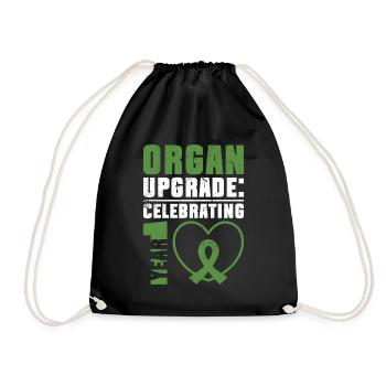 Organ 1 Jahr Transplantation Organspende - Turnbeutel - Schwarz - Vorne