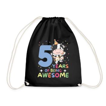 Vache pour les enfants de 5 ans - Sac de sport léger - noir - Devant