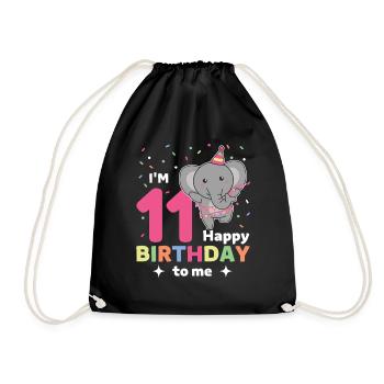 Eléphant pour les 11 ans pour les enfants de onze ans - Sac de sport léger - noir - Devant