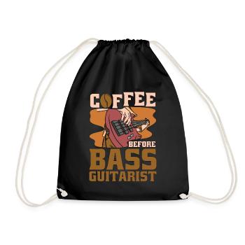 Bass Guitarist Coffee Electric Guitar Coffee Lover - Turnbeutel - Schwarz - Vorne