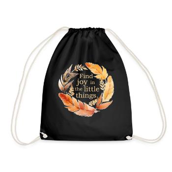 Find Joy In The Little Things Feather Wreath Boho - Turnbeutel - Schwarz - Vorne