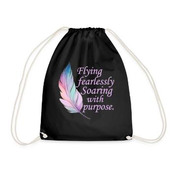 Flying Fearlessly Soaring With Purpose Pastel Boho - Turnbeutel - Schwarz - Vorne