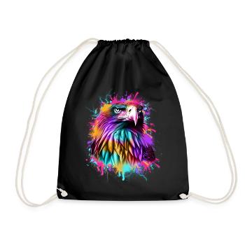 Eagle Graffiti Colorful - Drawstring Bag - black - Front
