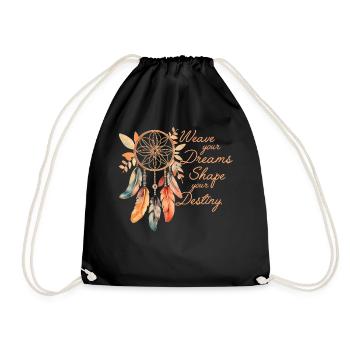 Weave Your Dreams Shape Your Destiny Feather Dream - Turnbeutel - Schwarz - Vorne