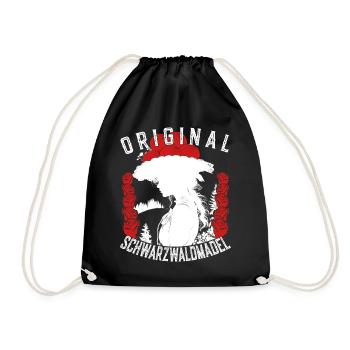 Original Schwarzwaldmädel Bollenhut Ledig Tracht - Turnbeutel - Schwarz - Vorne