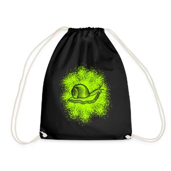 Cute snail with snail shell - Drawstring Bag - black - Front
