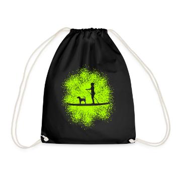 Stand Up Paddle avec chien – Équipe parfaite - Sac de sport léger - noir - Devant