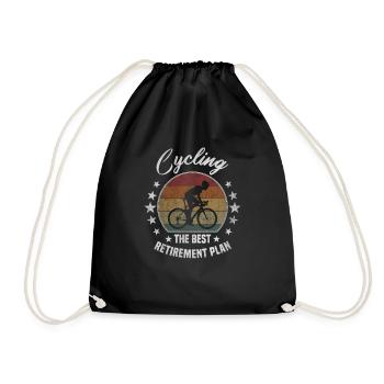 Best Retirement Plan Cycling Cycling Pension - Drawstring Bag - black - Front