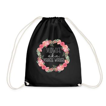 Nurse Midwife Birth Worker Midwife - Drawstring Bag - black - Front