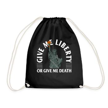 Halloween Shirt, Give Me Liberty Or Give Me Death - Drawstring Bag - black - Front