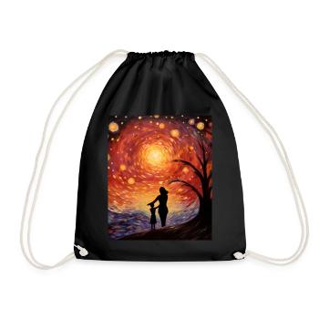 Fête des Mères Nuit Étoilée Embrace Chemise Artistique - Sac de sport léger - noir - Devant