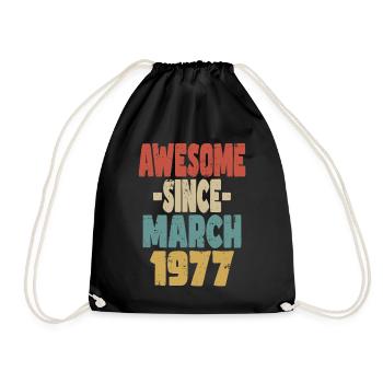 Awesome March 1977 - Drawstring Bag - black - Front