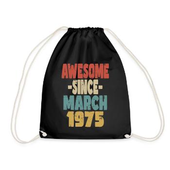 Awesome March 1975 - Drawstring Bag - black - Front