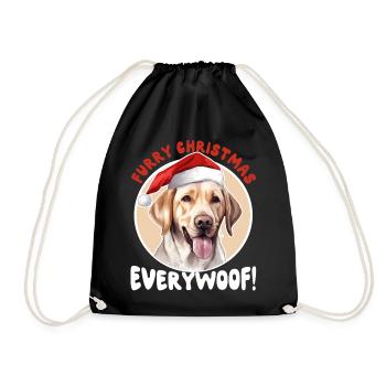 Furry Christmas Everywoof Labrador Retriever Santa - Turnbeutel - Schwarz - Vorne