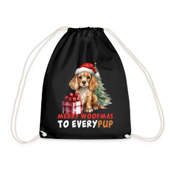 Merry Woofmas To Everypup Cute Puppy Dogs Christma - Turnbeutel - Schwarz - Vorne