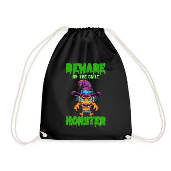 Beware Of The Cute Halloween Scary Monster Kawaii - Turnbeutel - Schwarz - Vorne