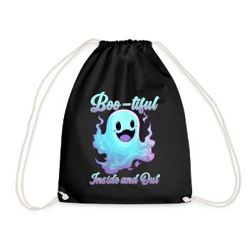 Boo-Tiful Inside And Out Funny Kawaii Pastel Ghost - Turnbeutel - Schwarz - Vorne