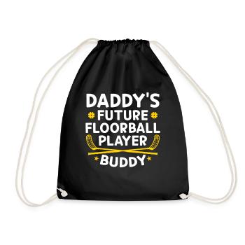 Daddy's Future Floorball Player Buddy - Toddler Fl - Drawstring Bag - black - Front
