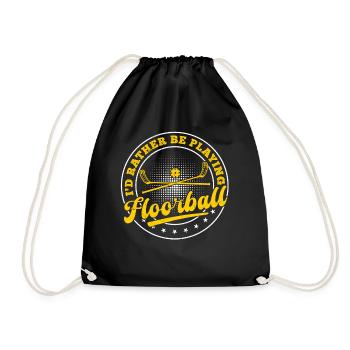 Jeu de floorball - Je préfère jouer au floorball - Sac de sport léger - noir - Devant