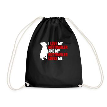 J’aime mon Rottweiler et il m’aime - Sac de sport léger - noir - Devant