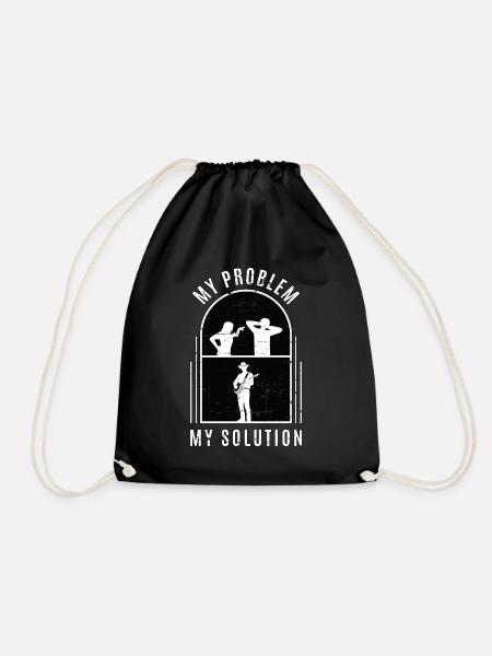 Banjo Player My Problem My Solution Pictogram Dad - Turnbeutel - Schwarz