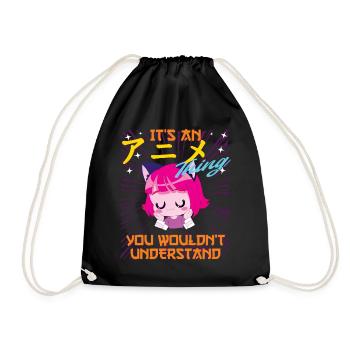 Anime funny saying it's an anime thing - Drawstring Bag - black - Front