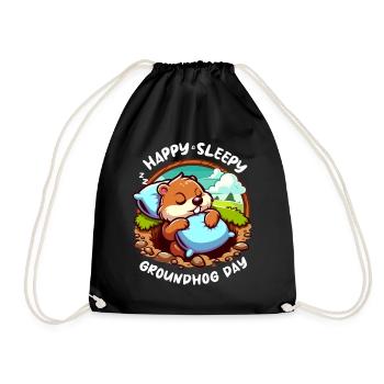 Jour de la marmotte printemps Amérique ombre - Sac de sport léger - noir - Devant