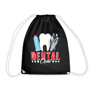 Dental Shirt, Dental Crew T-Shirt, Geschenk für den Mund - Turnbeutel - Schwarz - Vorne