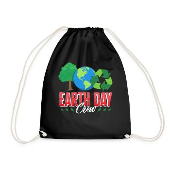 Chemise de la terre, jour de la Terre Crew Tee, cadeau pour la terre - Sac de sport léger - noir - Devant