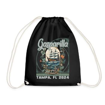 Gasparilla 2024 Tampa Schiffsflasche - Turnbeutel - Schwarz - Vorne