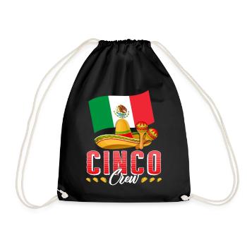 Cinco De Mayo Shirt, Cinco Crew Tee, Gift For - Drawstring Bag - black - Front